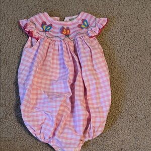 Pink Gingham Kids One Piece